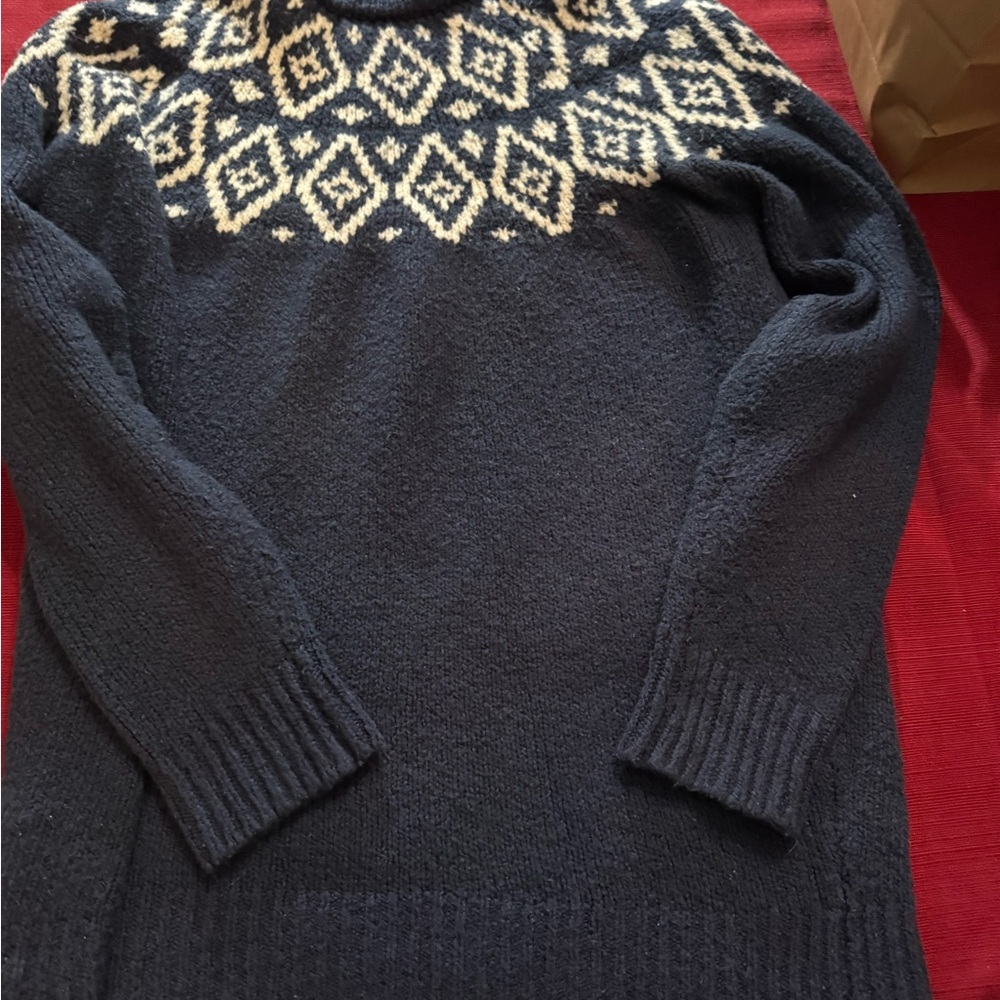 Aerie Navy and Cream Cowl Neck Sweater